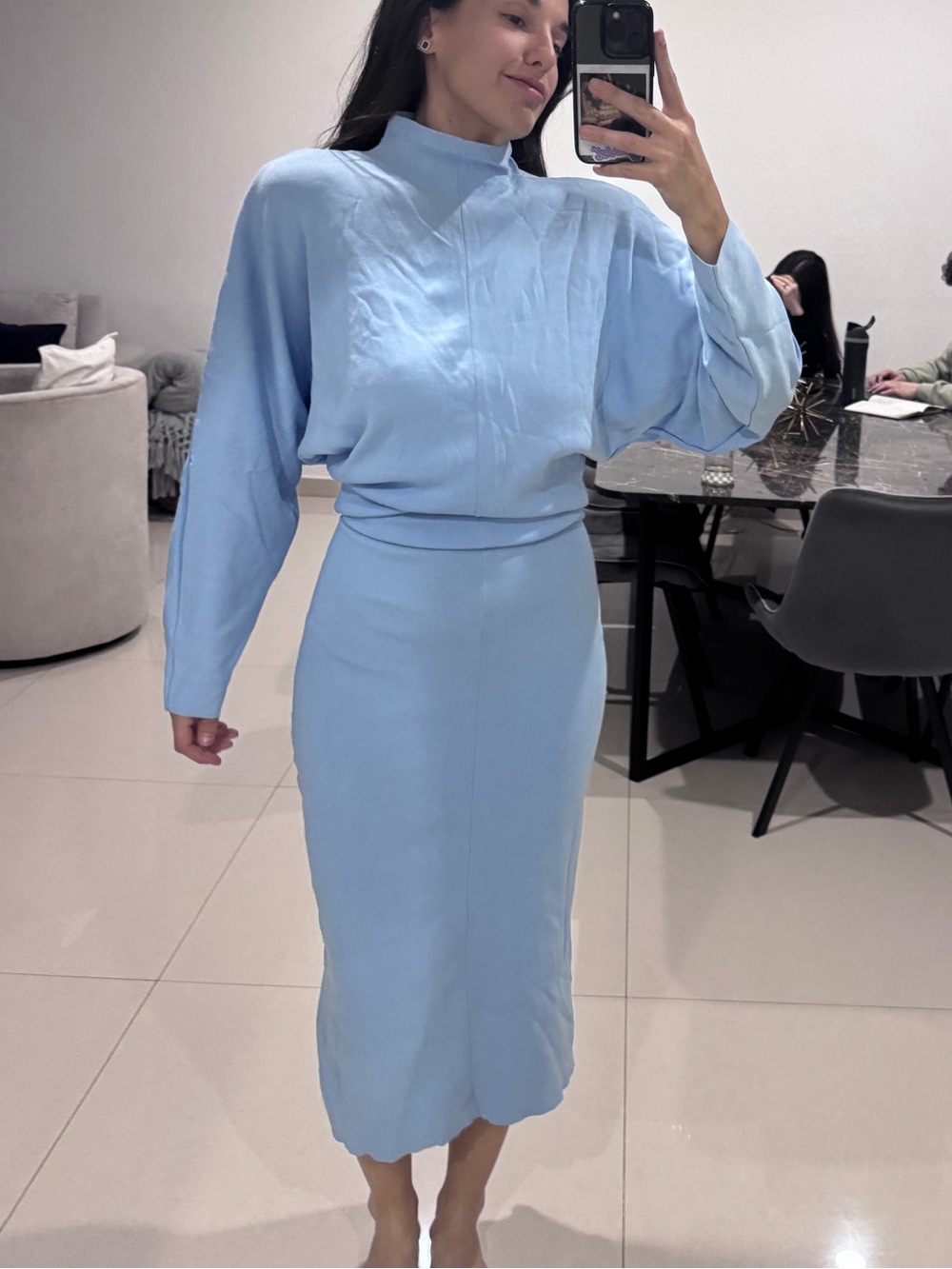 Light Blue Knit Dress